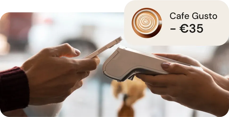 Payment at a cafe